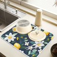 thumbnail image 2 of Yayeee Dish Drying Mat for Kitchen Counter 18" x 24" Microfiber Super Absorbent Coffee Decorative Pad, Lemon Flowers, 2 of 9