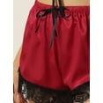 thumbnail image 5 of INSPIRE CHIC Women's Satin Sleepwear 2 Piece Sleeveless Top with Shorts Ice Silky Pajama Sets XS Red, 5 of 5