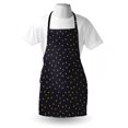 thumbnail image 3 of Night Sky Apron Hand Drawn Style Yellow Stars and White Dots Celestial Midnight Print, Unisex Kitchen Bib Apron with Adjustable Neck for Cooking Baking Gardening, Black White Yellow, by Ambesonne, 3 of 3