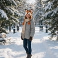thumbnail image 3 of Hood Hat DIY Crochet Kit Adult Hand Knit Craft Supply Setm, Animal Hood Hat DIY Crochet Kit Beginner Hand Knitting Craft Supplies, DIY Craft Gift for Adults(Fox), 3 of 5