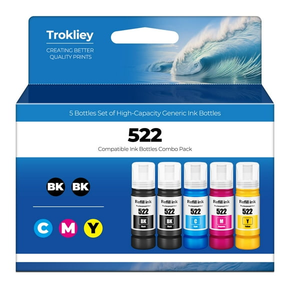 Botellas de recarga de tinta Trokliey 522 para impresora ET-2800 ET-4800