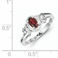 thumbnail image 2 of Sterling Silver Rhodium Plated Diamond & Garnet Oval Ring Size 6, 2 of 2