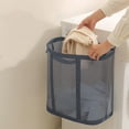 thumbnail image 4 of zhmrfg Foldable Wall-Mounted Laundry Basket Large Capacity Mesh Storage Organizer for Bathroom Bedroom Dorm Clothes Towels Space Saving Portable Home Storage Container Easy Use, 4 of 6