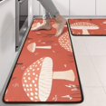 thumbnail image 2 of Kitchen Rugs Sets Of 2,Colorful Mushroom Plant Red Pattern Anti Fatigue Kitchen Mat Rugs Non Slip Washable,Decorative Kitchen Floor Mats for Kitchen,Sink,Laundry,17"x47"+17"x47", 2 of 5