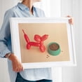 thumbnail image 2 of Balloon Dog with Food Bowl - Photography Humor Animal Pop Art Whimsical Modern Art Minimalist Dog White Framed Wall Art Print 12 x 16 inches, 2 of 4