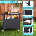 thumbnail image 6 of Yacona Outdoor Grill Cart with Storage Cabinet, Movable Outdoor Kitchen Island with Brake Wheels, Grill Table for Kitchen Prep, 6 of 6