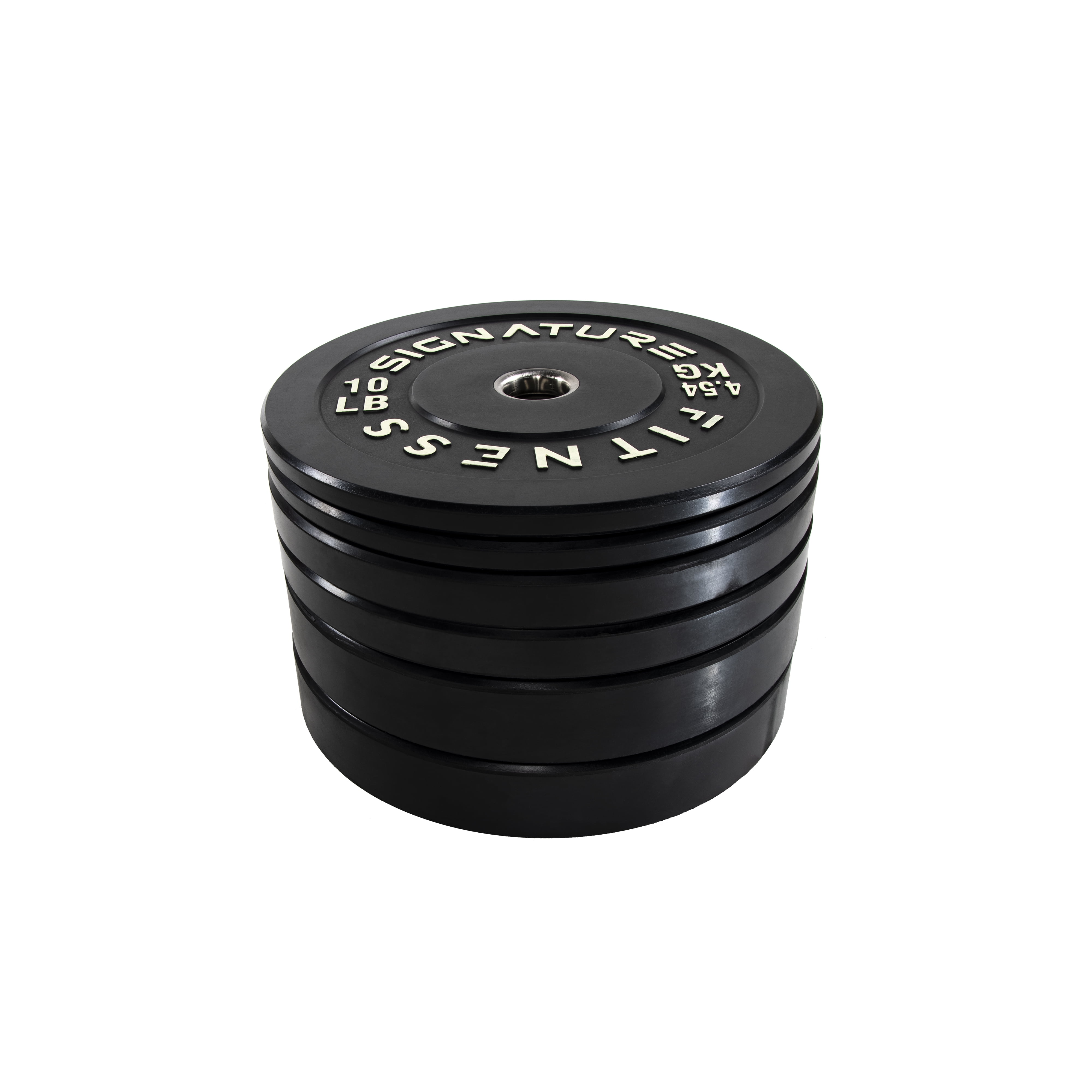 Signature Fitness 2 In. Olympic Bumper Plate Weight Plates with Steel Hub - 100% Virgin Rubber