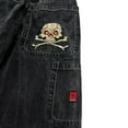 thumbnail image 3 of Pantalones vaqueros Retro con estampado de calavera bordado JNCO, pantalones vaqueros holgados Harajuku Hip Hop, pantalones vaqueros góticos para hombres y mujeres, pantalones anchos de cintura alta, 3 of 5