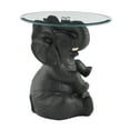 thumbnail image 7 of Linon Ernie Elephant Glass Top Accent Table in Dark Gray Resin, 7 of 7