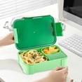 thumbnail image 2 of 3-Compartment Lunch Box - Reusable Meal Prep Container for & Adults, Leak-Proof Food Storage with Silicone Sealing Ring, Ideal for , Work, and Picnics - Dishwasher Safe Bento Box Green, 2 of 6