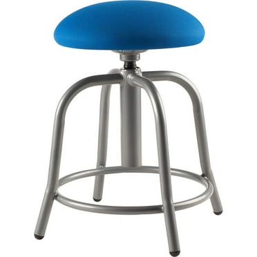NPS 6800 Series 18-25" Adjustable Fabric Padded Stool in Cobalt Blue/Gray
