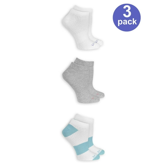 Ladies Breathable No Show Socks with Arch Support, 3 Pair