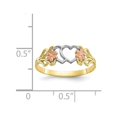 thumbnail image 4 of 10K Yellow and White, Gold Heart Flower Promise Ring, 4 of 5