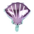 thumbnail image 2 of Mermaid 3rd Birthday Party Balloons Set; Purple Pink Number 3; Foil Shell Tail, 2 of 3