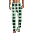 thumbnail image 4 of JUSLIO Pajamas Mens Pajama Pants Warm Regular Fit Straight Leg Comfortable Print Lounge Pajama Pants Green Large, 4 of 5