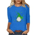 thumbnail image 2 of Meichang T-Shirts pour Femmes Jour de la Saint-Patrick Manches 3/4 Hauts Trèfle Chanceux T-Shirts Imprimé Vert Col Rond Décontracté Vacances T-Shirts Jour de la Saint-Patrick, 2 of 4