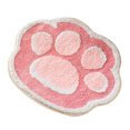thumbnail image 1 of Cat Paw Bath Rug Bathroom Rug Bath Mat Non-Slip Soft Shower Rug Plush Microfiber Water Absorbent Thick Shaggy Floor Mats, Machine Washable, Pink, 1 of 7