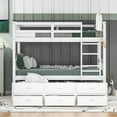 thumbnail image 3 of White Bunk Bed For Twins With Trundle And Drawers - Sleep Option 3 Twin Size Construction, 3 of 7
