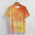 thumbnail image 3 of Mermaid Fish Scales Womens Tops Women's Fashion Casual Short Sleeve Flower Print Round Neck Pullover Top Blouse, 3 of 6