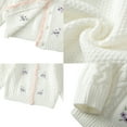 thumbnail image 7 of KARLSITEK Fall Winter Little Girl's Knitted Crewneck Cardigan Sweater Long Sleeve Button Warm Crochet Cardigan Sweater for Toddler, 7 of 7