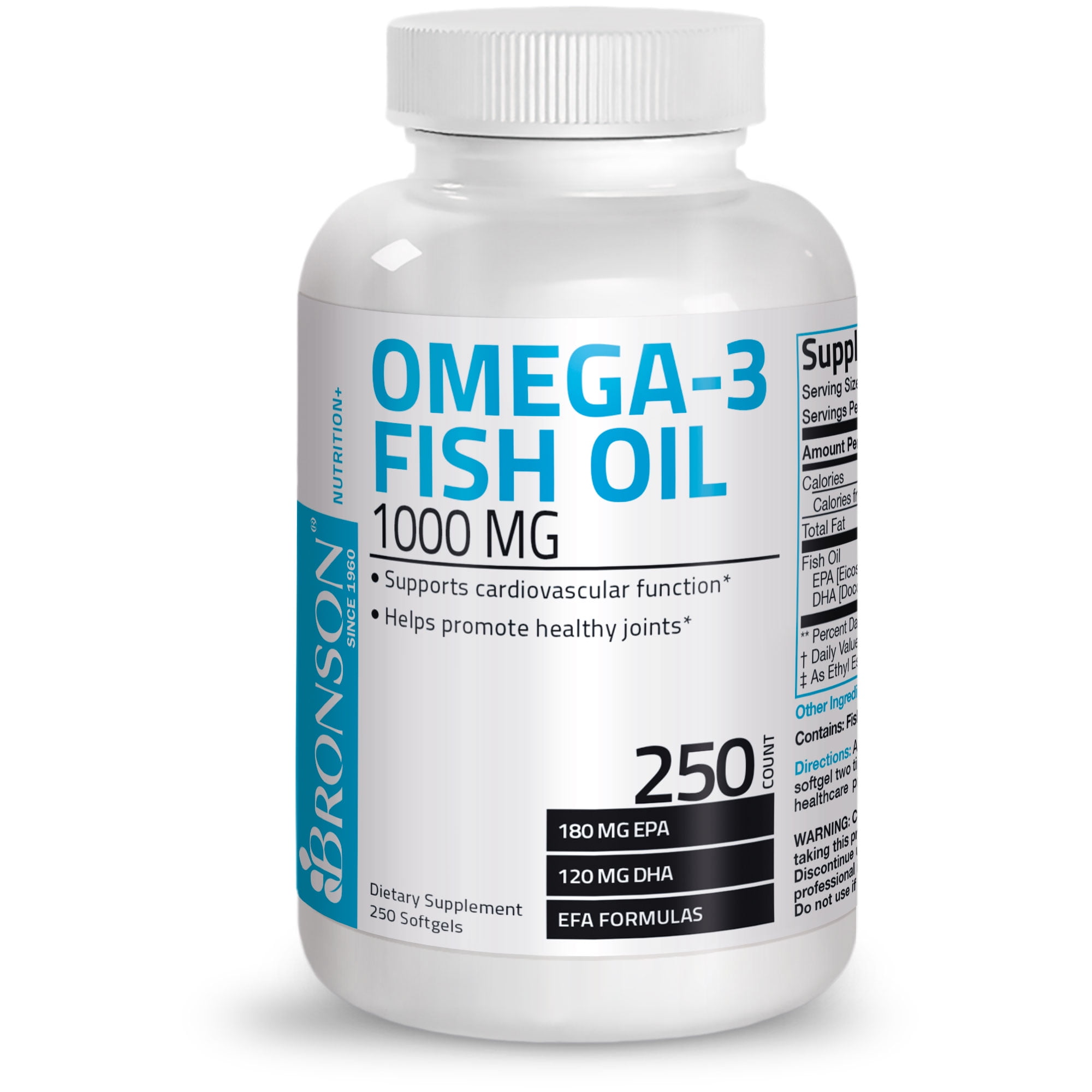 Bronson Omega-3 Fish Oil, DHA/EPA, FRESH ODORLESS, 250 Softgels