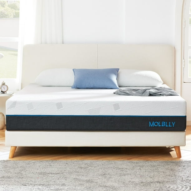 Molblly 10" Twin Size Gel Memory Foam Mattress in a Box,Medium