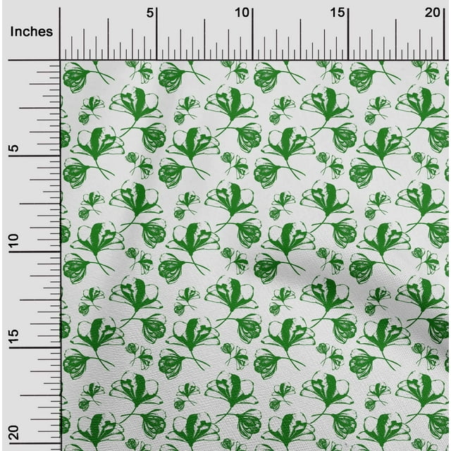 oneOone Polyester Lycra Green Fabric Florals Sewing Craft Projects Fabric Prints By Yard 56 Inch Wide
