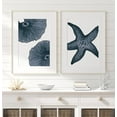 thumbnail image 3 of Blue Beach Art Canvas Painting 3 Pieces Starfish Poster Ocean Prints Wall Pictures Coastal Beach House Decoration with Wooden Inner Frame, 3 of 5