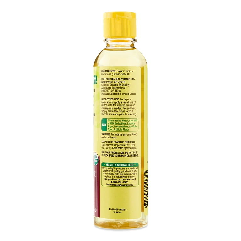 Spring Valley Cold Pressed Castor Oil Unrefined Hexane Free