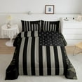 thumbnail image 3 of American Flag Comforter Set Queen Military Camo Down Comforter,Retro Army Green Camouflage USA Flag Bedding Set Teens Men Bedroom,Black Grey Stars Stripes Quilt Duvet Set 2 Pillow Cases, 3 of 5
