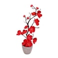 thumbnail image 3 of Flor artificial en maceta, planta artificial versátil, bonsái artificial con maceta Rojo, 3 of 9