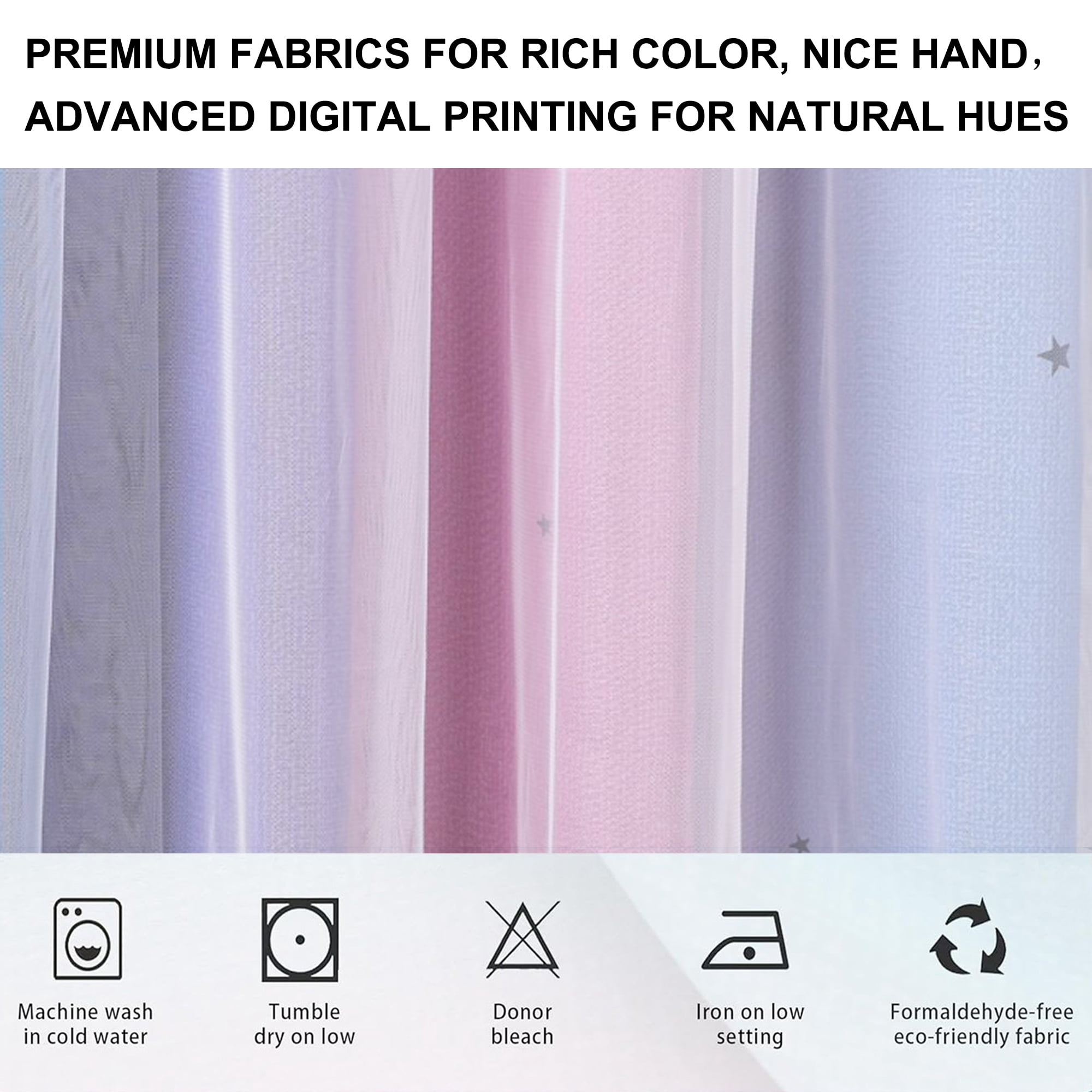 DZORUN Rainbow Sheer Curtains Colorful Backdrop Bright Curtains Set for Kids Girls Princess Bedroom Living Party Blackout Decor 52" x 84"