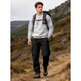 thumbnail image 3 of Pantalón cargo negro para hombre Comdecevis con múltiples bolsillos y cordón ajustable, 3 of 7