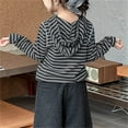 thumbnail image 5 of Ugoldhm Kid & Teen Girls Striped Lightweight Hoodie - Long Sleeve Pullover Sweatshirt(2-16 Years), 5 of 6