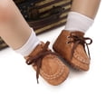 thumbnail image 2 of Baby Boys Girls Lace Up Leather Sneakers Soft Rubber Sole Infant Moccasins Newborn Oxford Loafers Anti-Slip Toddler Wedding Uniform Dress Shoes, 2 of 5