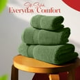 thumbnail image 2 of RIVERSIDE 3 Piece Cotton Towel Set Bath 27x54 and Hand 16x28 Towel with Washcloth 12x12, Lightweight & Soft - Sage, 2 of 9