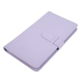 thumbnail image 1 of Álbum de fotos de 3 pulgadas y 108 bolsillos, miniálbum de fotos de cuero sintético para entradas de cine, tarjetas de presentación, color morado iris, 1 of 12