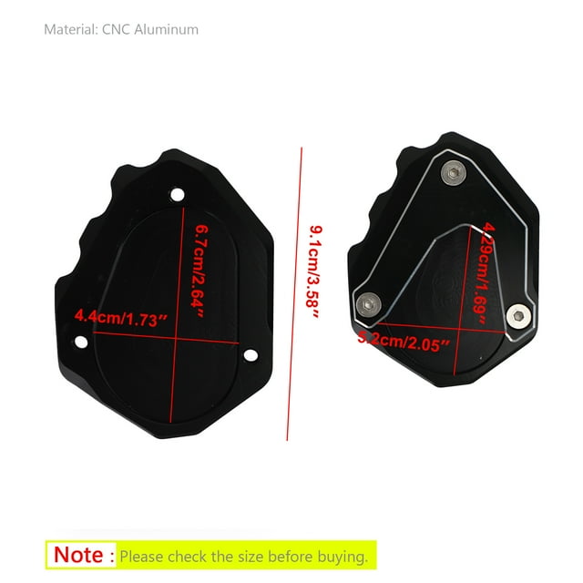 Black Kickstand Side Stand Extension Pad For BMW R NINE T 2014-17 R1200RT 04-14