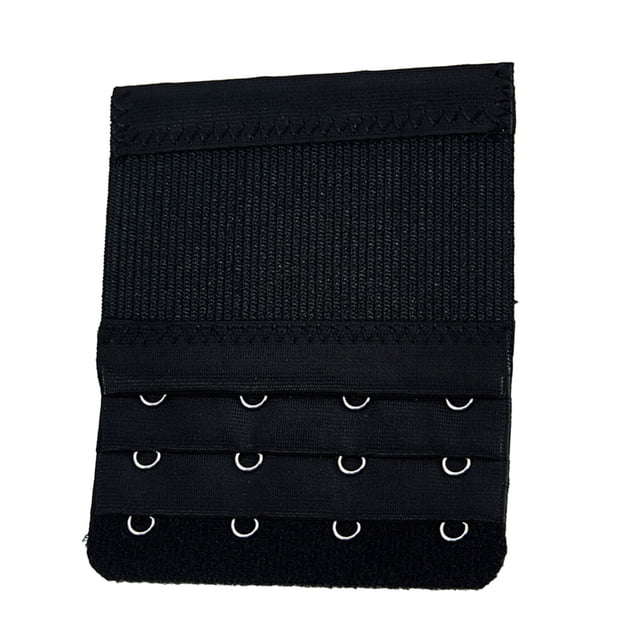 Extenseurs de Bretelles Respirants 3 Rangées 4 Crochets Réglables Accessoires de Brassière Clips de Remplacement sous-Vêtements Noirs