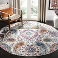 thumbnail image 3 of SAFAVIEH Madison Hope Floral Paisley Area Rug, Cream/Multi, 5'3" x 5'3" Round, 3 of 8