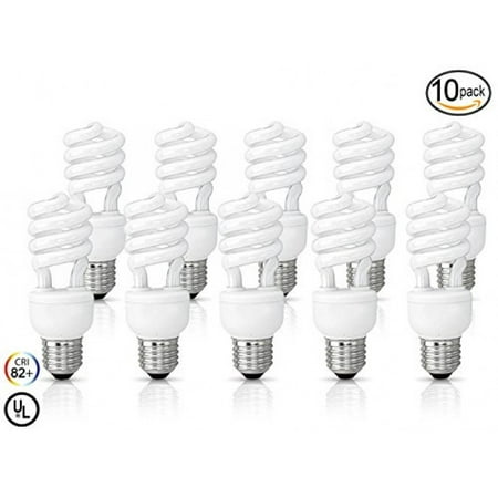 - (10 Pack) Circle 13 Watt (60 Watt) Compact Fluorescent Light, Daylight 6500K, Spiral Medium Base CFL Light Bulbs