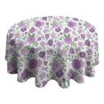 thumbnail image 4 of Pioneer Flower Floral Print Pattern Round Tablecloth 60"x60",Wrinkle Wipeable Table Cloth for Kitchen Dining Room Picnic Patio Party, 4 of 6