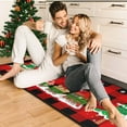 thumbnail image 3 of Christmas Kitchen Rugs and Mats Set (2 PCS), Merry Christmas Indoor Floor Mats Red Black Buffalo Check Plaid for Winter, Xmas Door Mat Runner Rug Mat for Kitchen Home Decor (17"x47"+17"x30"), 3 of 5
