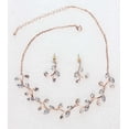 thumbnail image 2 of Faship Clear Rhinestone Crystal Rose Gold Plated Floral Necklace Earrings Set, 2 of 5