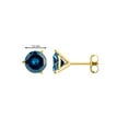 thumbnail image 3 of Aonejewelry 0.25 CTW Round Blue Diamond Martini Stud Earrings In 14K Gold, 3 of 4