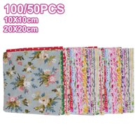 EEEKit 100% Cotton Craft Quilting Fabric, 100/50pcs 4" x 4" Cotton Squares Patchworks Craft Fabric Bundle, Different Pattern Pre-Cut Quilt Squares, for DIY Sewing Scrapbooking Quilting Floral Pattern