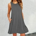 thumbnail image 2 of Vestido holgado sin puños para mujer - Mezcla de poliéster y spandex, cuello en V con estampado floral y abertura lateral, vestido largo informal para verano/oficina/vacaciones, 2 of 4