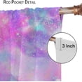 thumbnail image 6 of Galaxy Blackout Curtains Romantic Dreamy Pink Purple Art Print for Girls Bedroom Living Room Kitchen Decor Rod Pocket Window Drapes 2 Panels 84x84in, 6 of 6