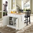 thumbnail image 2 of Crosley Oxford Butcher Block Top Kitchen Island with Stools in White, 2 of 5