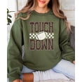 thumbnail image 6 of Touchdown Football Sweatshirt Women Leopard Print Game Day Crewneck Army Green Medium, 6 of 8